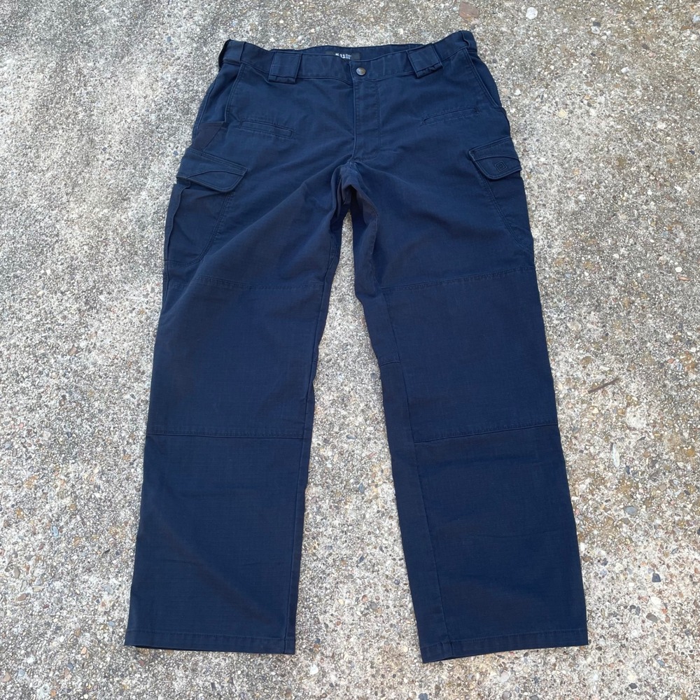 5.11 Tactical Stryke Cargo Pants Mens 36 Navy Blue Ripstop Double Knee